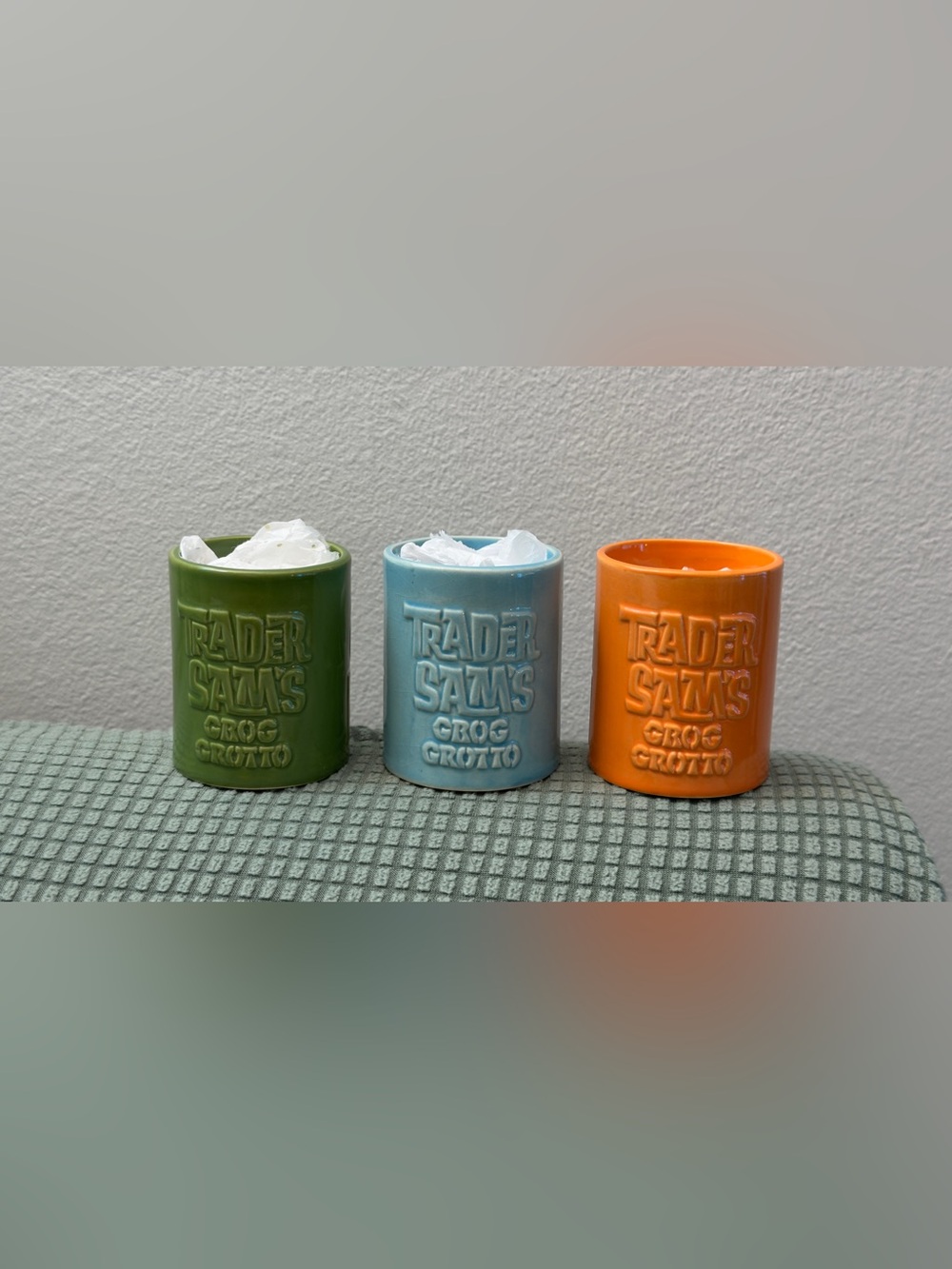 TRADER SAM'S Grog's Grotto Tiki Rum Flight Set of 3 Shot Glass ~DISNEY